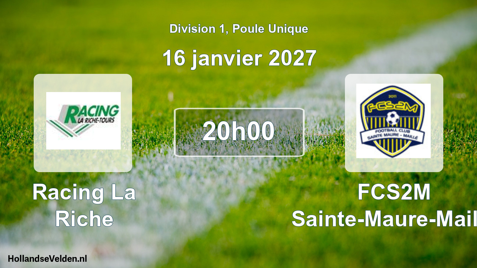Match programmé: Racing La Riche - FCS2M Sainte-Maure-Maillé (16 janvier 2027)