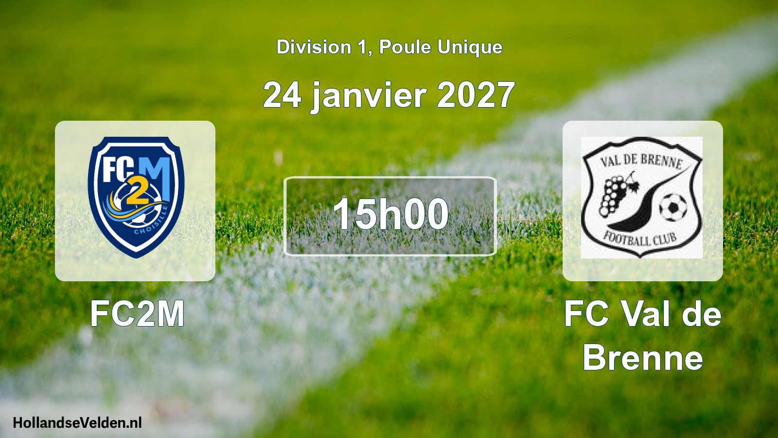 Match programmé: FC2M - FC Val de Brenne (24 janvier 2027)