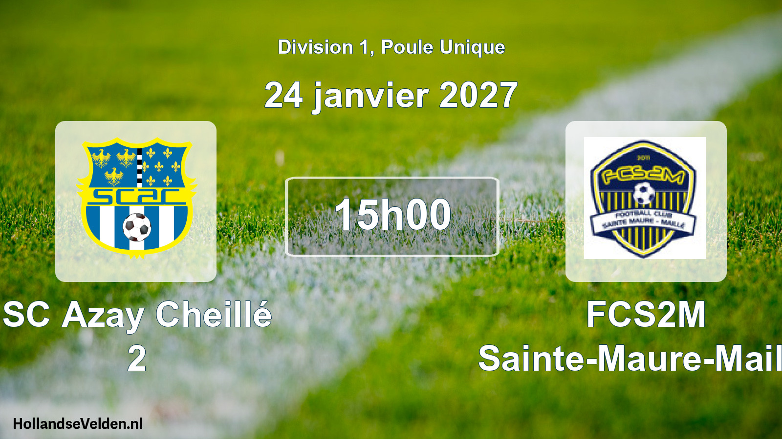 Match programmé: SC Azay Cheillé 2 - FCS2M Sainte-Maure-Maillé (24 janvier 2027)