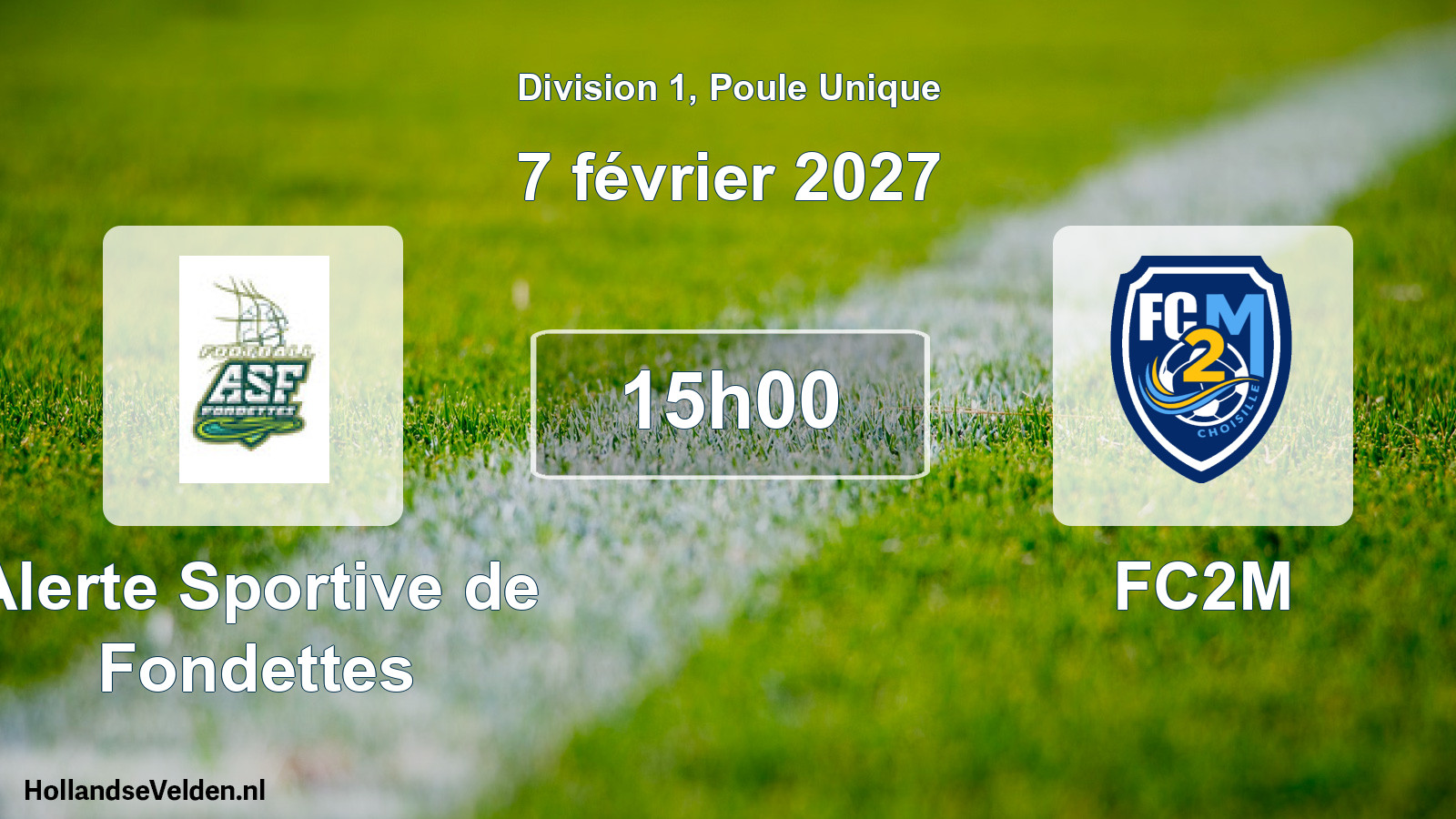 Match programmé: Alerte Sportive de Fondettes - FC2M (7 février 2027)