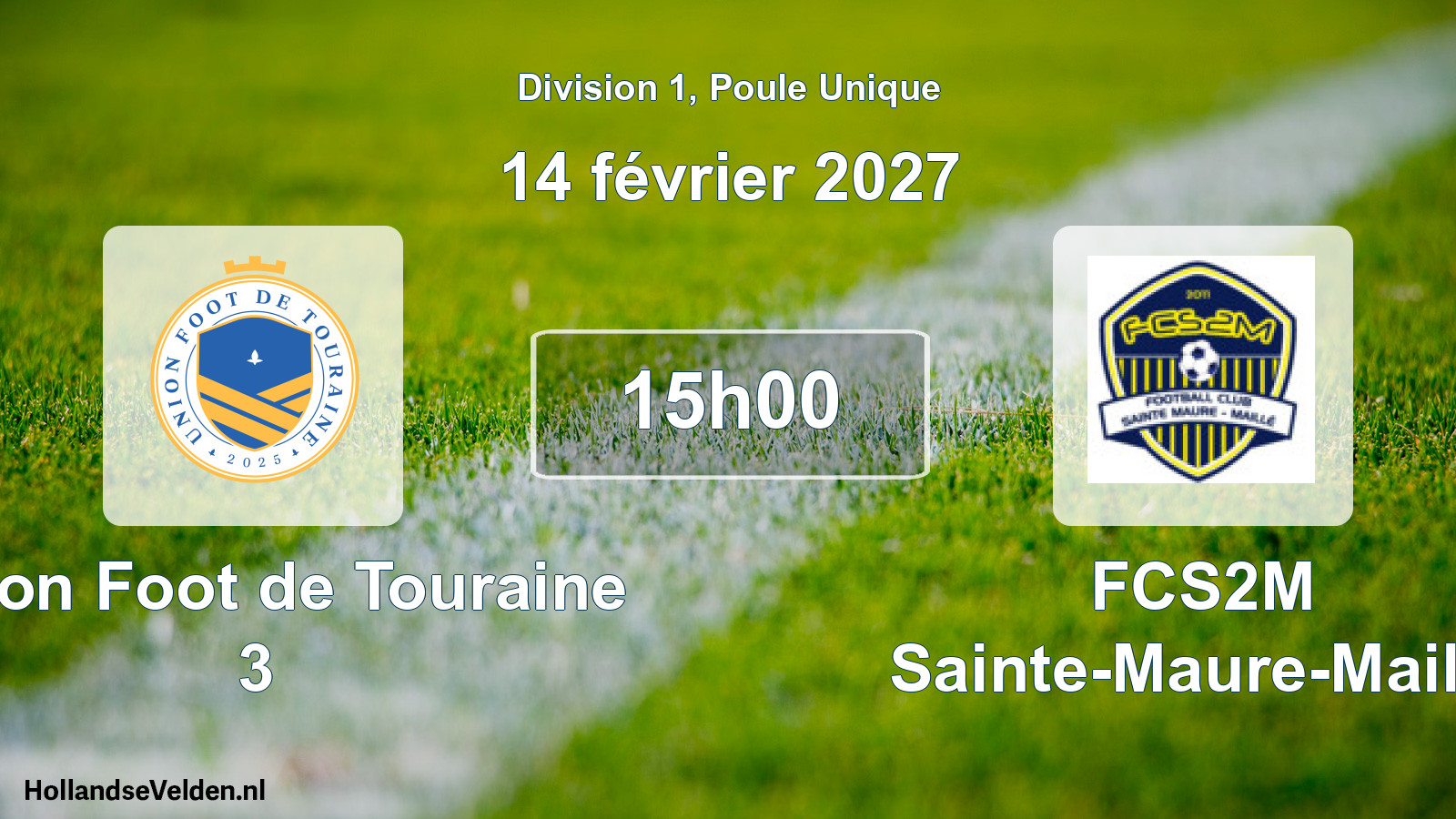 Match programmé: Union Foot de Touraine 3 - FCS2M Sainte-Maure-Maillé (14 février 2027)