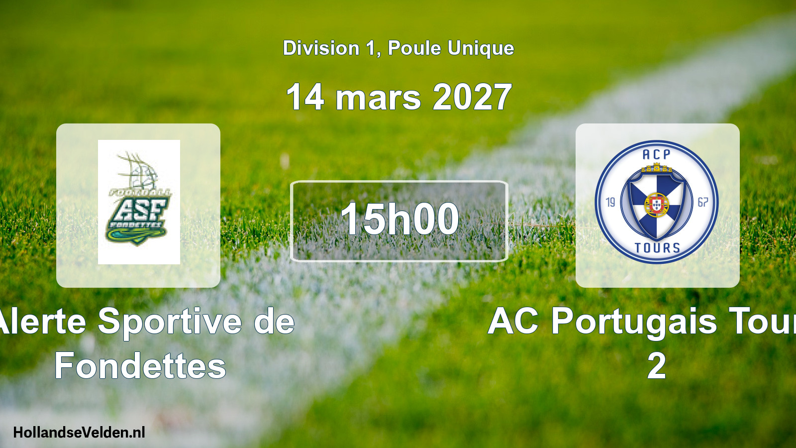 Match programmé: Alerte Sportive de Fondettes - AC Portugais Tours 2 (14 mars 2027)