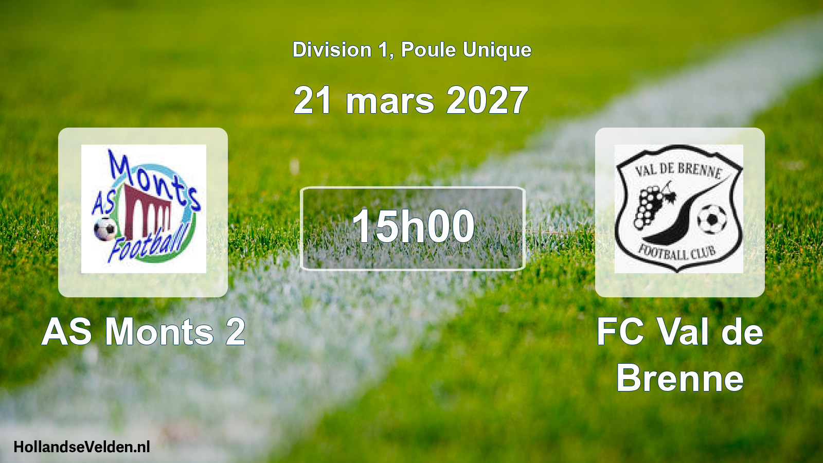 Match programmé: AS Monts 2 - FC Val de Brenne (21 mars 2027)