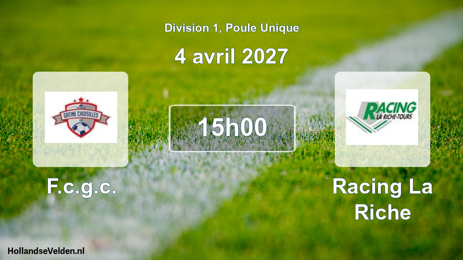 Match programmé: F.c.g.c. - Racing La Riche (4 avril 2027)
