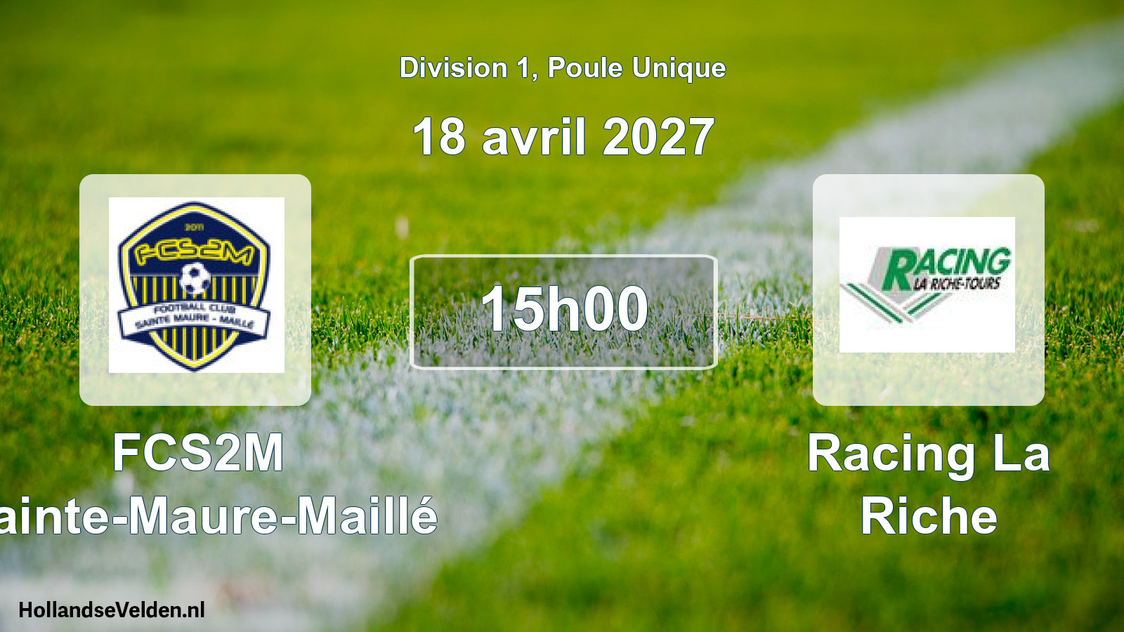 Match programmé: FCS2M Sainte-Maure-Maillé - Racing La Riche (18 avril 2027)