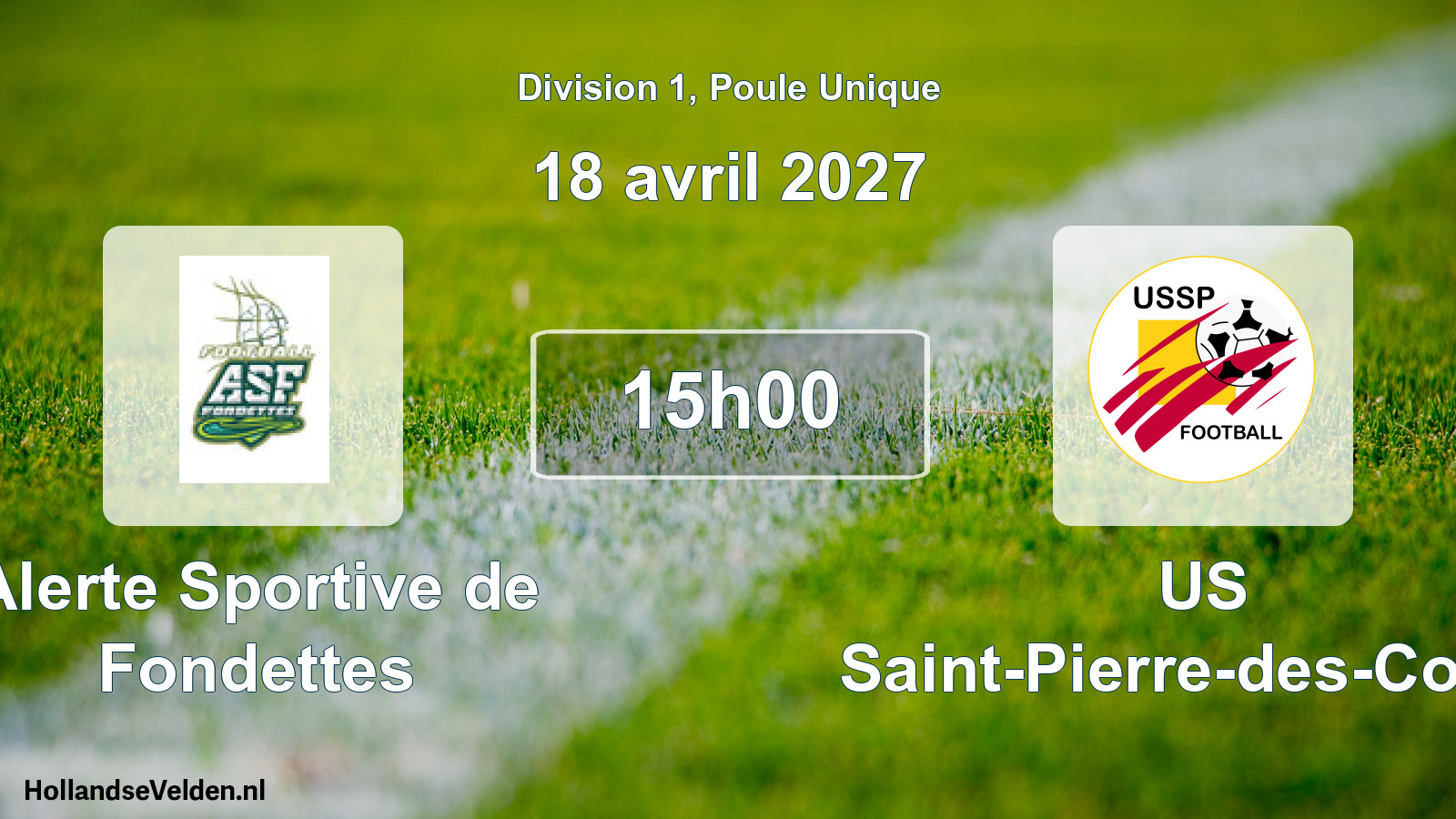 Match programmé: Alerte Sportive de Fondettes - US Saint-Pierre-des-Corps (18 avril 2027)