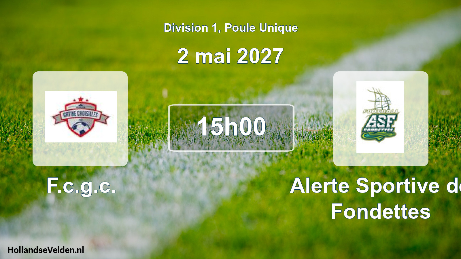 Match programmé: F.c.g.c. - Alerte Sportive de Fondettes (2 mai 2027)