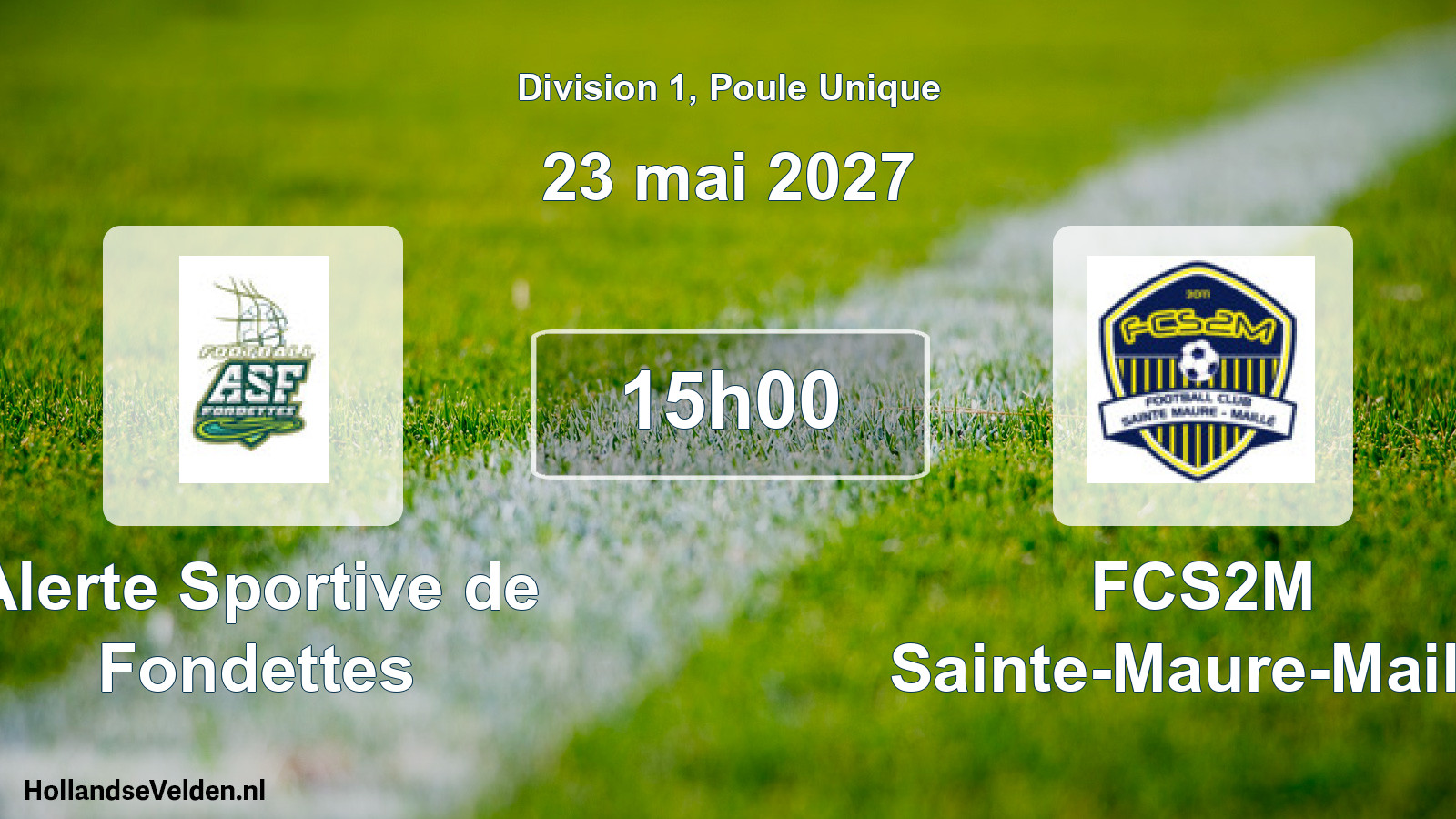 Match programmé: Alerte Sportive de Fondettes - FCS2M Sainte-Maure-Maillé (23 mai 2027)