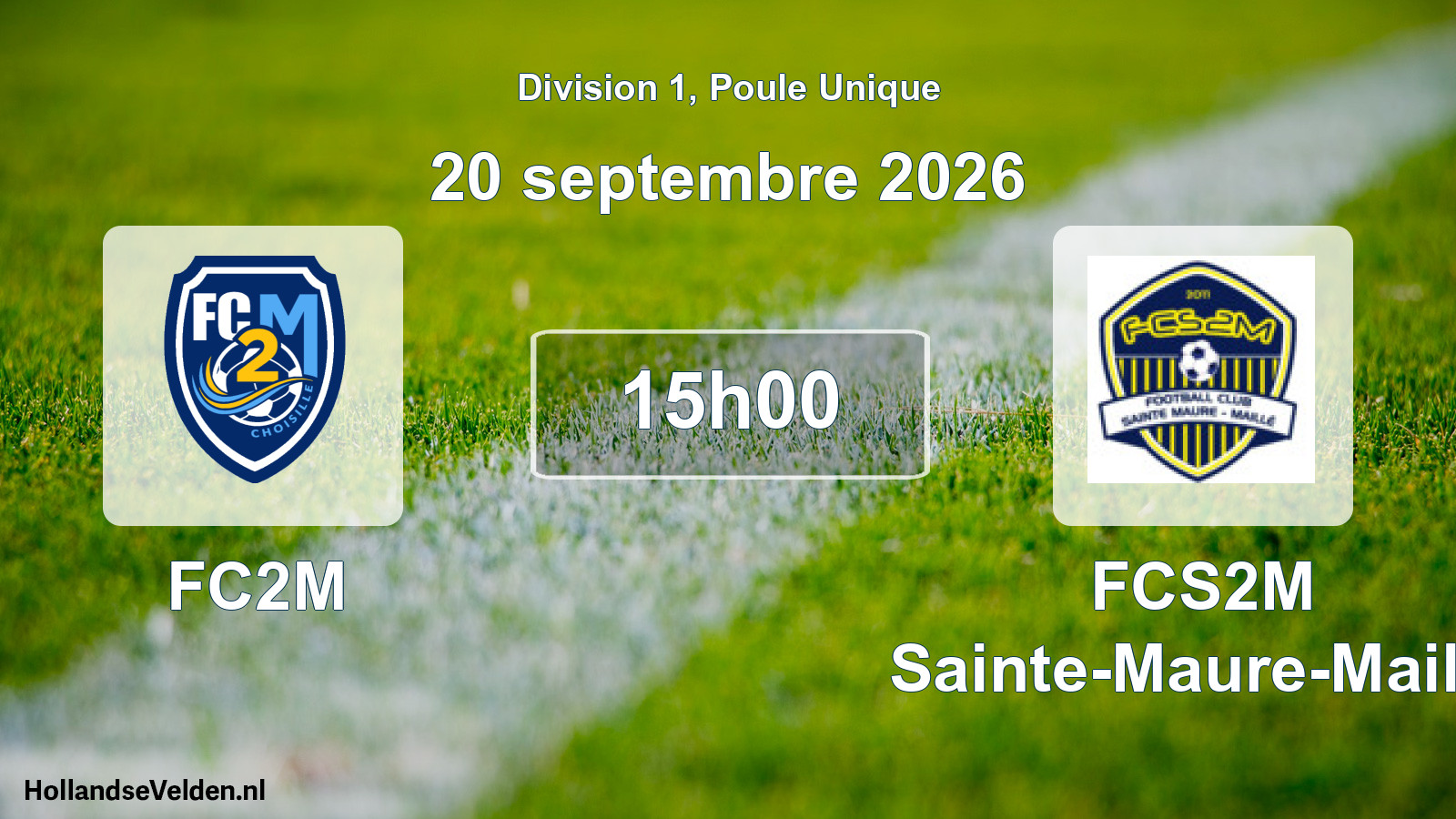 Match programmé: FC2M - FCS2M Sainte-Maure-Maillé (20 septembre 2026)