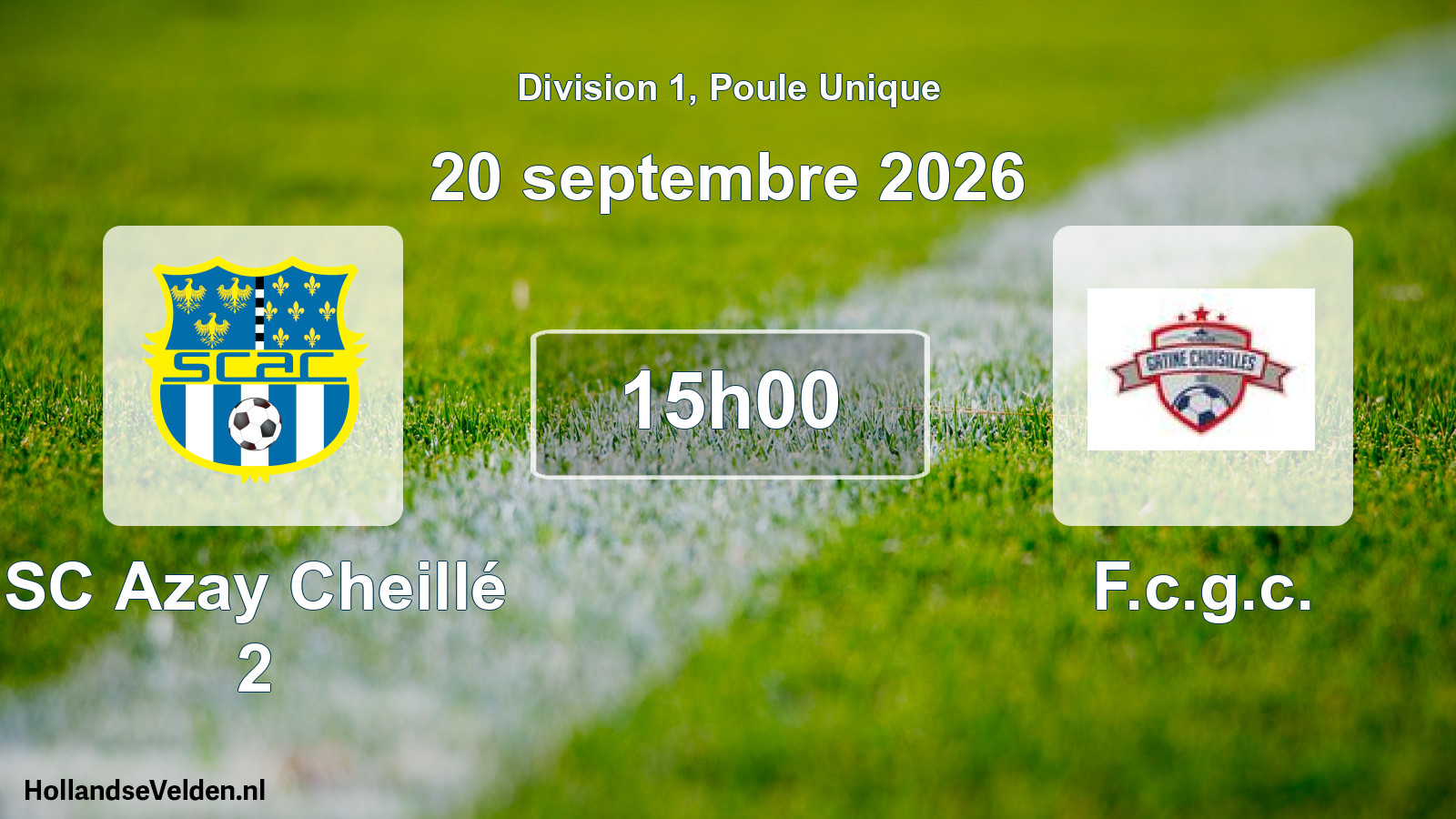 Match programmé: SC Azay Cheillé 2 - F.c.g.c. (20 septembre 2026)
