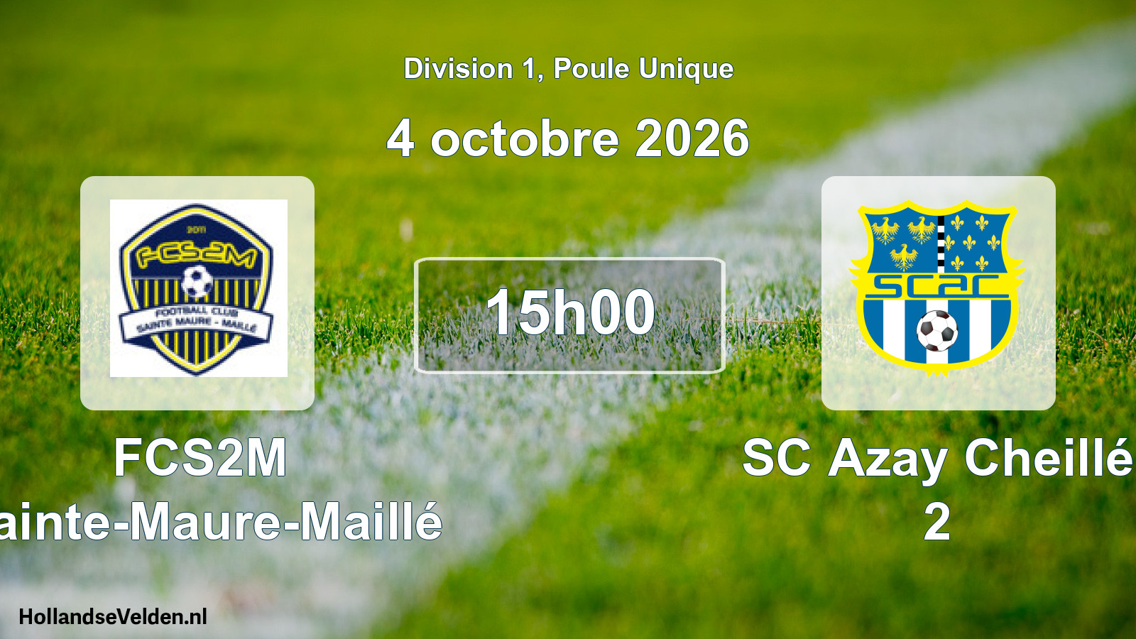 Match programmé: FCS2M Sainte-Maure-Maillé - SC Azay Cheillé 2 (4 octobre 2026)