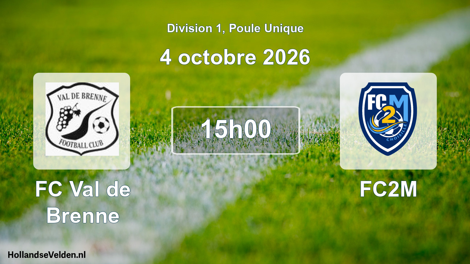 Match programmé: FC Val de Brenne - FC2M (4 octobre 2026)