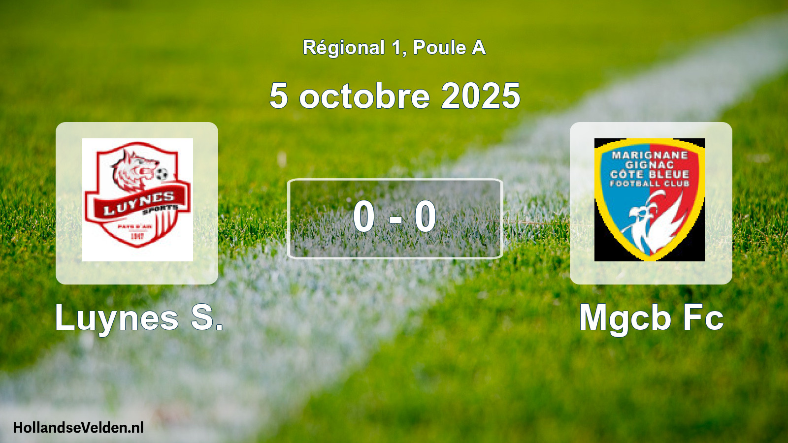 Gespeelde wedstrijd: Luynes S. - Mgcb Fc 0 - 0 (5 octobre 2025)