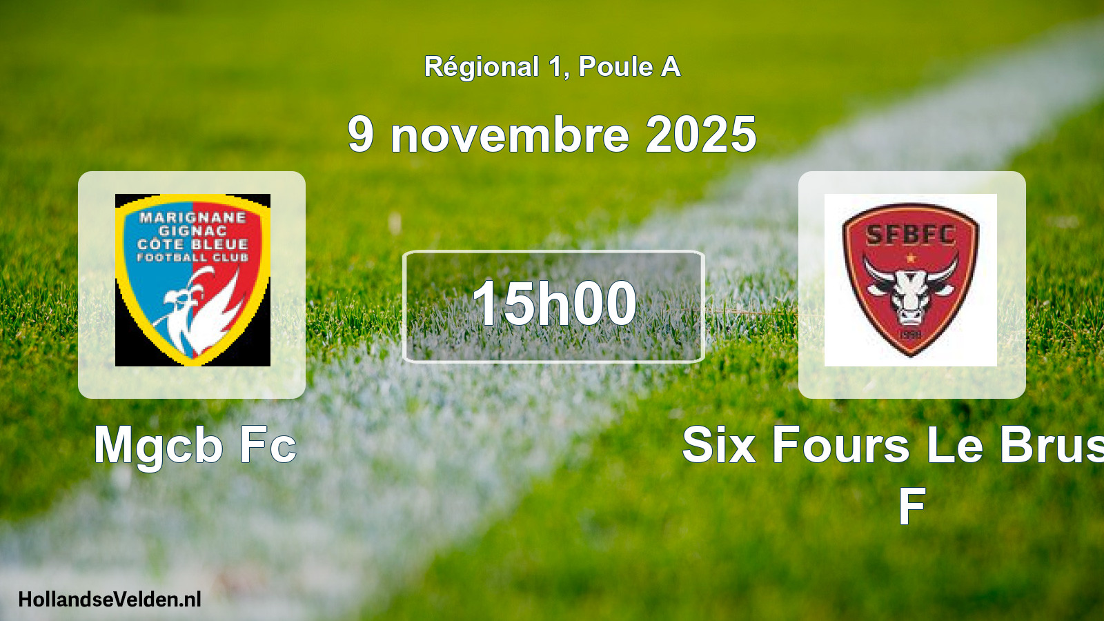 Geplande wedstrijd: Mgcb Fc - Six Fours Le Brusc F (9 novembre 2025)