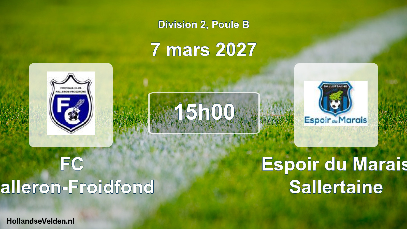 Match programmé: FC Falleron-Froidfond - Espoir du Marais Sallertaine (7 mars 2027)