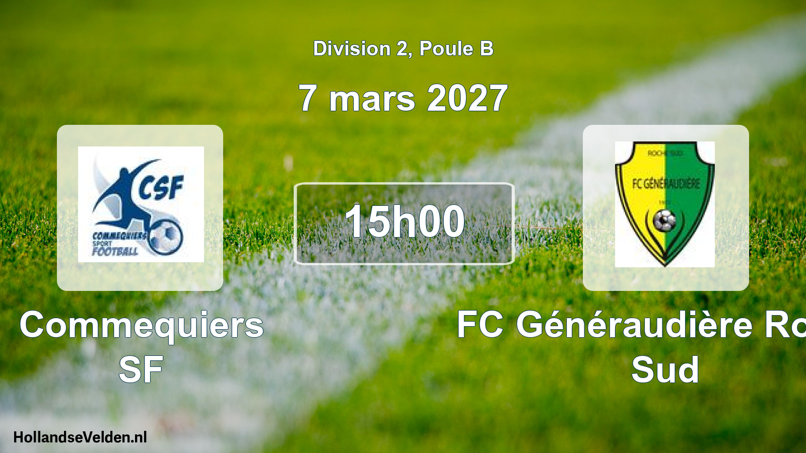 Match programmé: Commequiers SF - FC Généraudière Roche Sud (7 mars 2027)