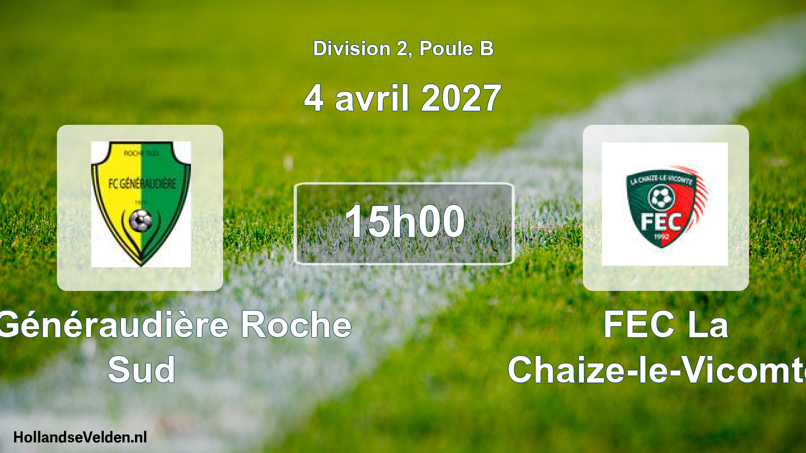 Match programmé: FC Généraudière Roche Sud - FEC La Chaize-le-Vicomte (4 avril 2027)