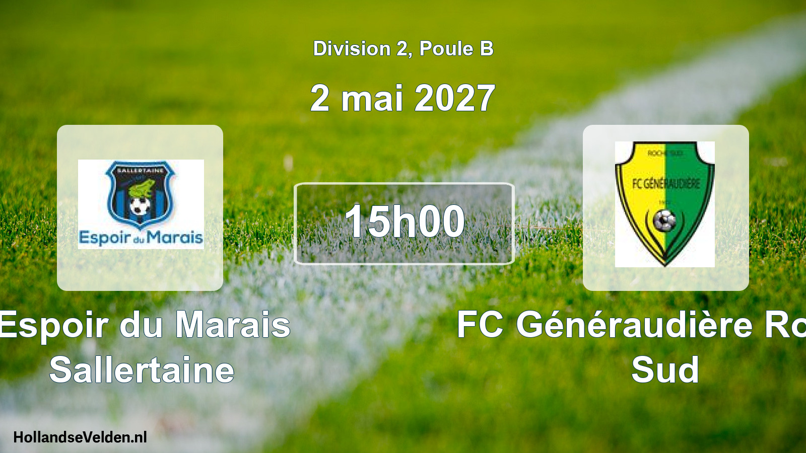 Match programmé: Espoir du Marais Sallertaine - FC Généraudière Roche Sud (2 mai 2027)