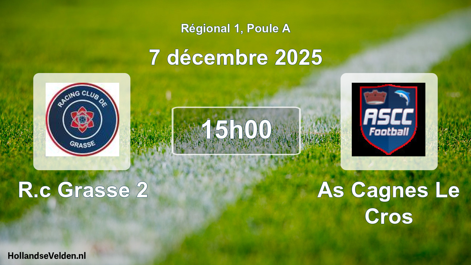 Geplande wedstrijd: R.c Grasse 2 - As Cagnes Le Cros (7 décembre 2025)