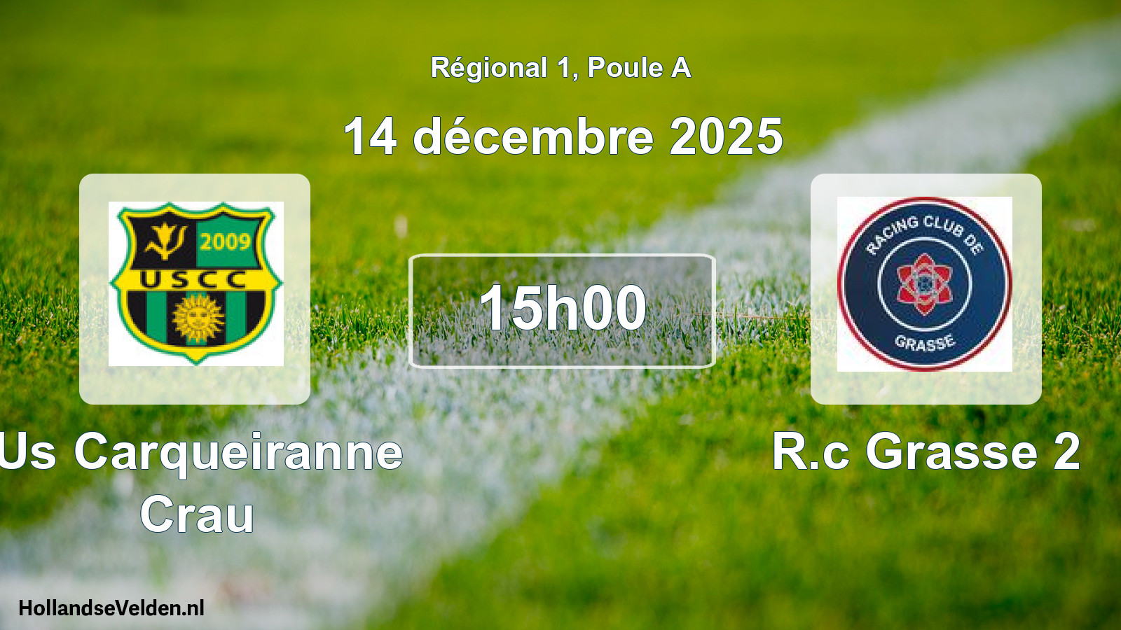 Geplande wedstrijd: Us Carqueiranne Crau - R.c Grasse 2 (14 december 2025)