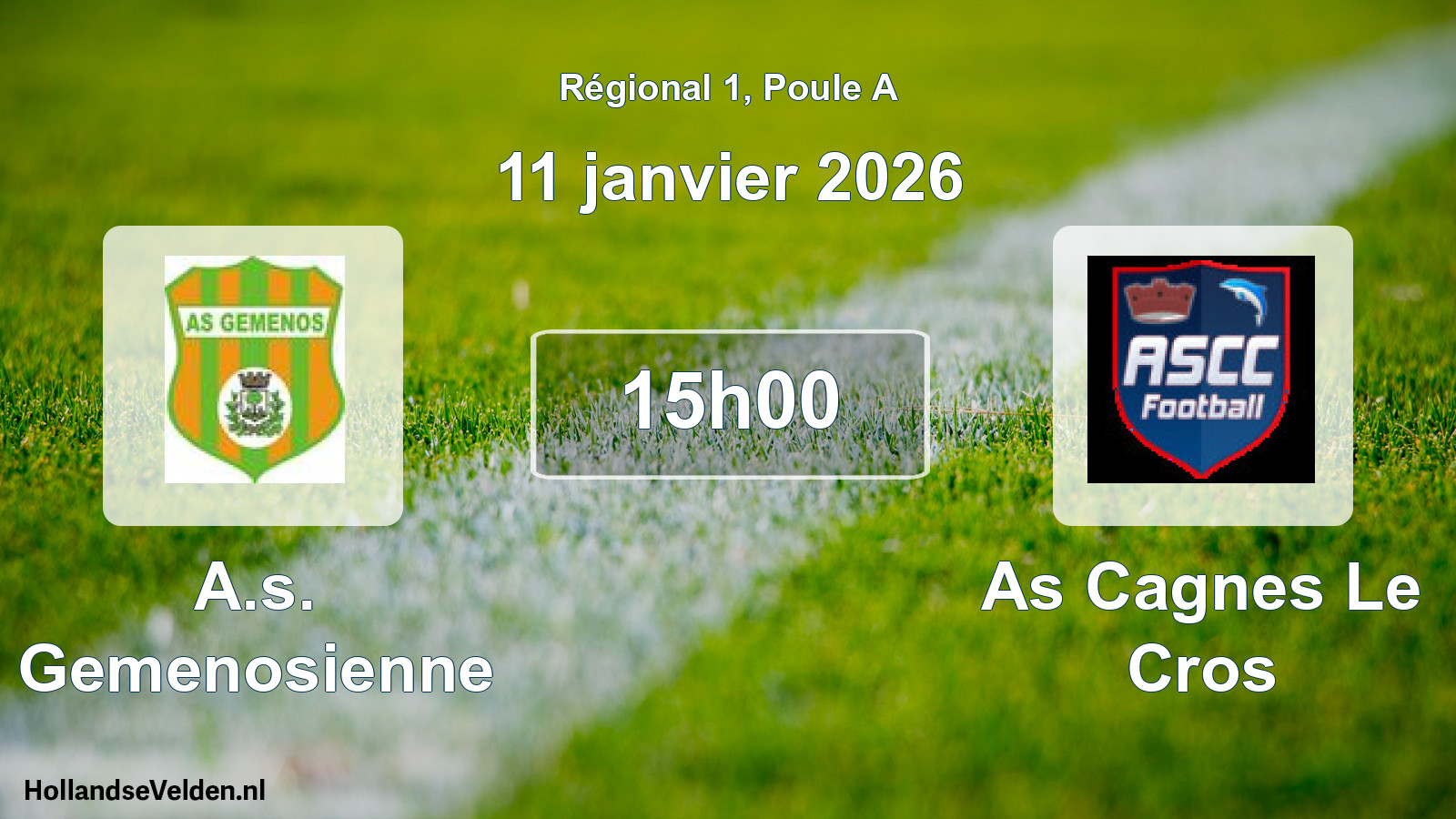 Scheduled Match: A.s. Gemenosienne - As Cagnes Le Cros (11 January 2026)