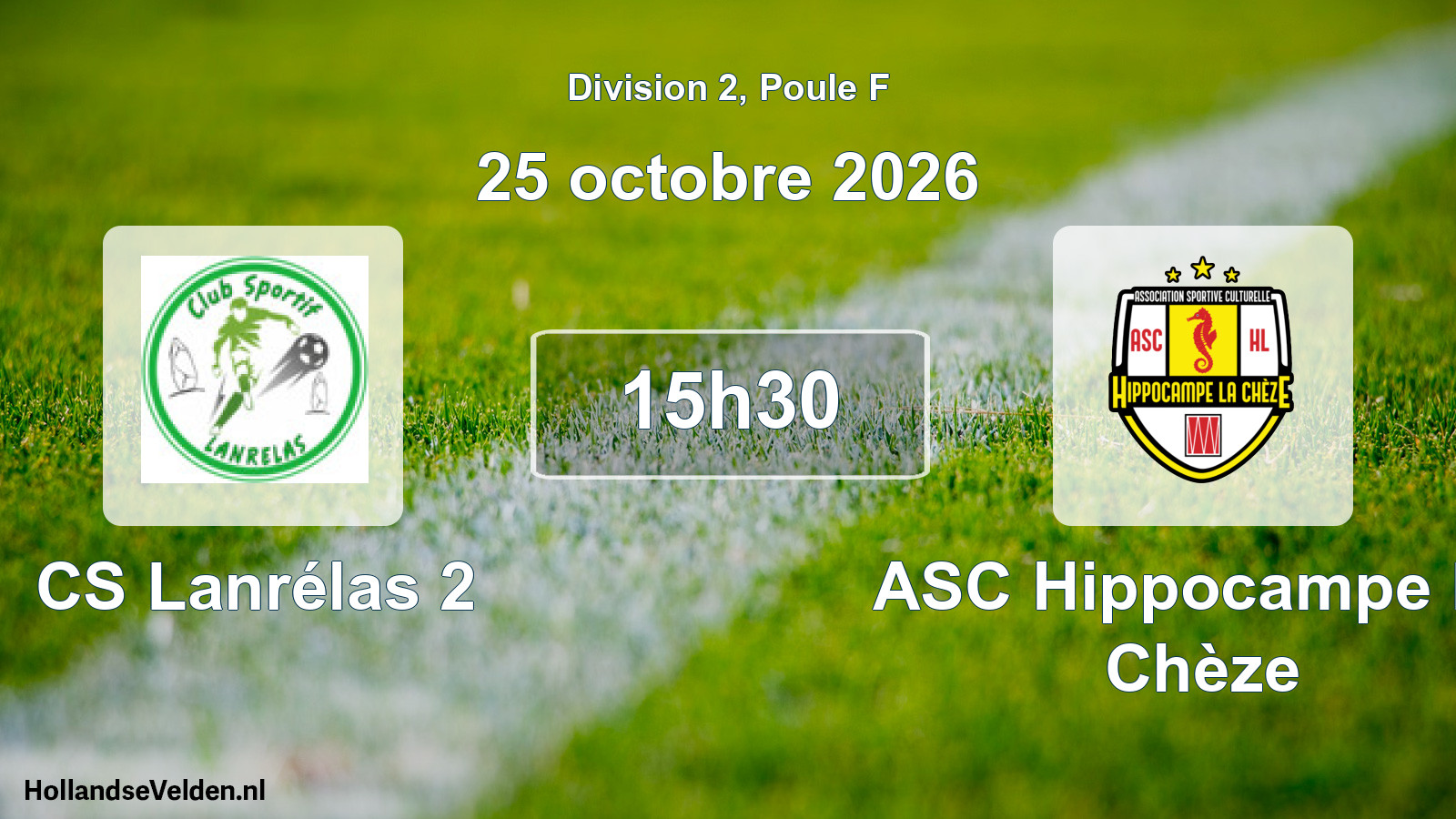 Match programmé: CS Lanrélas 2 - ASC Hippocampe La Chèze (25 octobre 2026)
