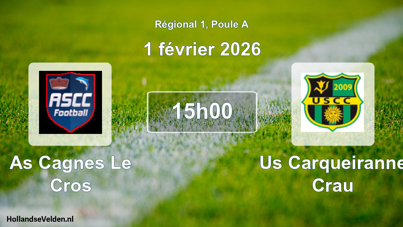 Scheduled Match: As Cagnes Le Cros - Us Carqueiranne Crau (1 February 2026)
