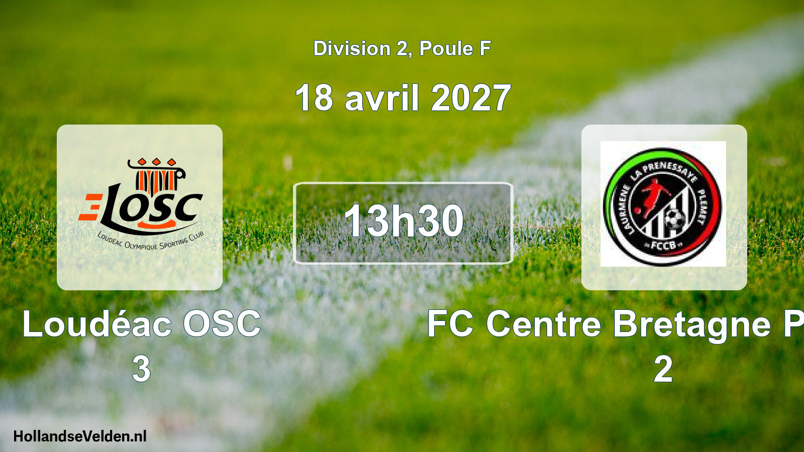 Match programmé: Loudéac OSC 3 - FC Centre Bretagne Plémét 2 (18 avril 2027)