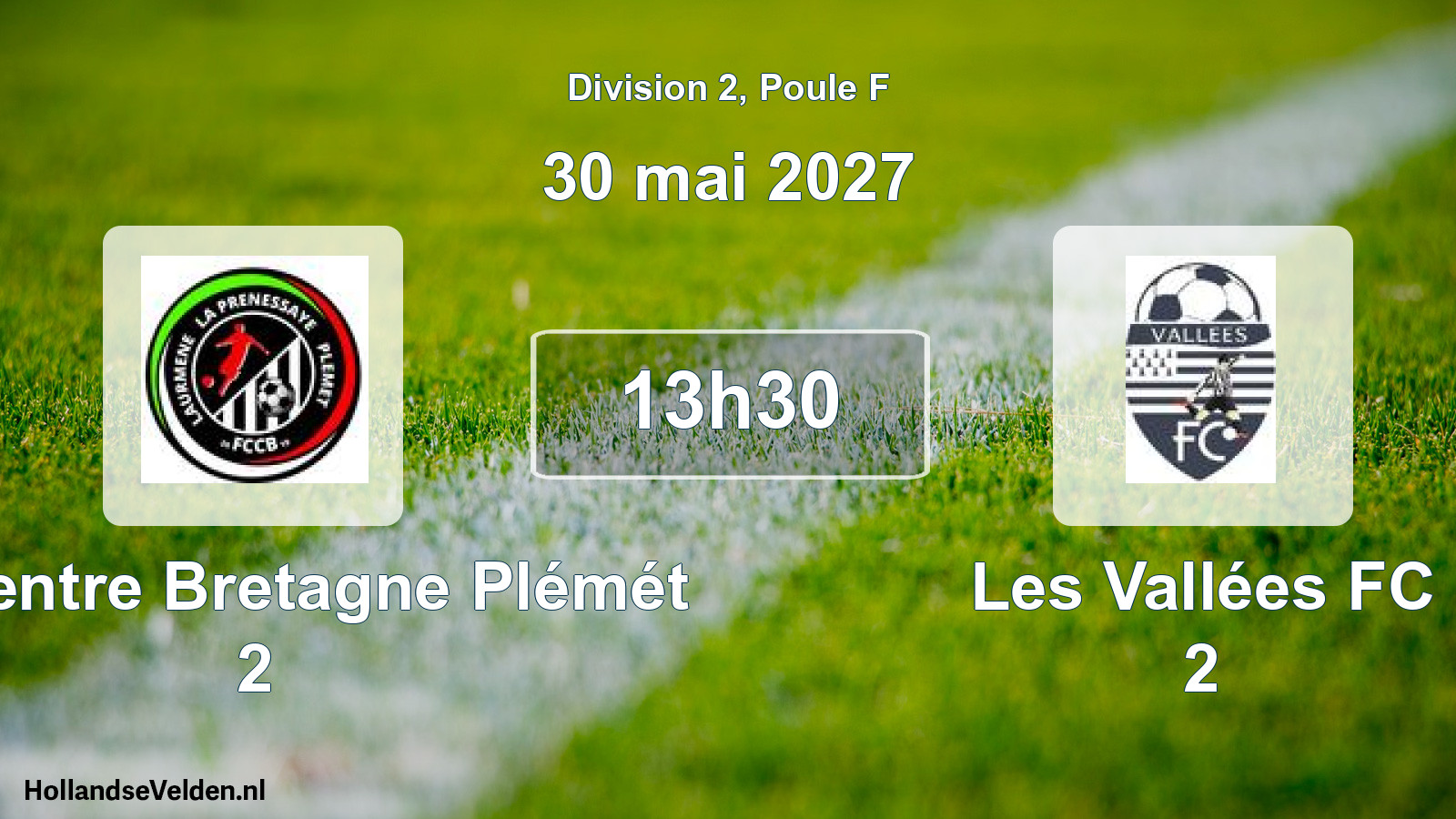 Match programmé: FC Centre Bretagne Plémét 2 - Les Vallées FC 2 (30 mai 2027)