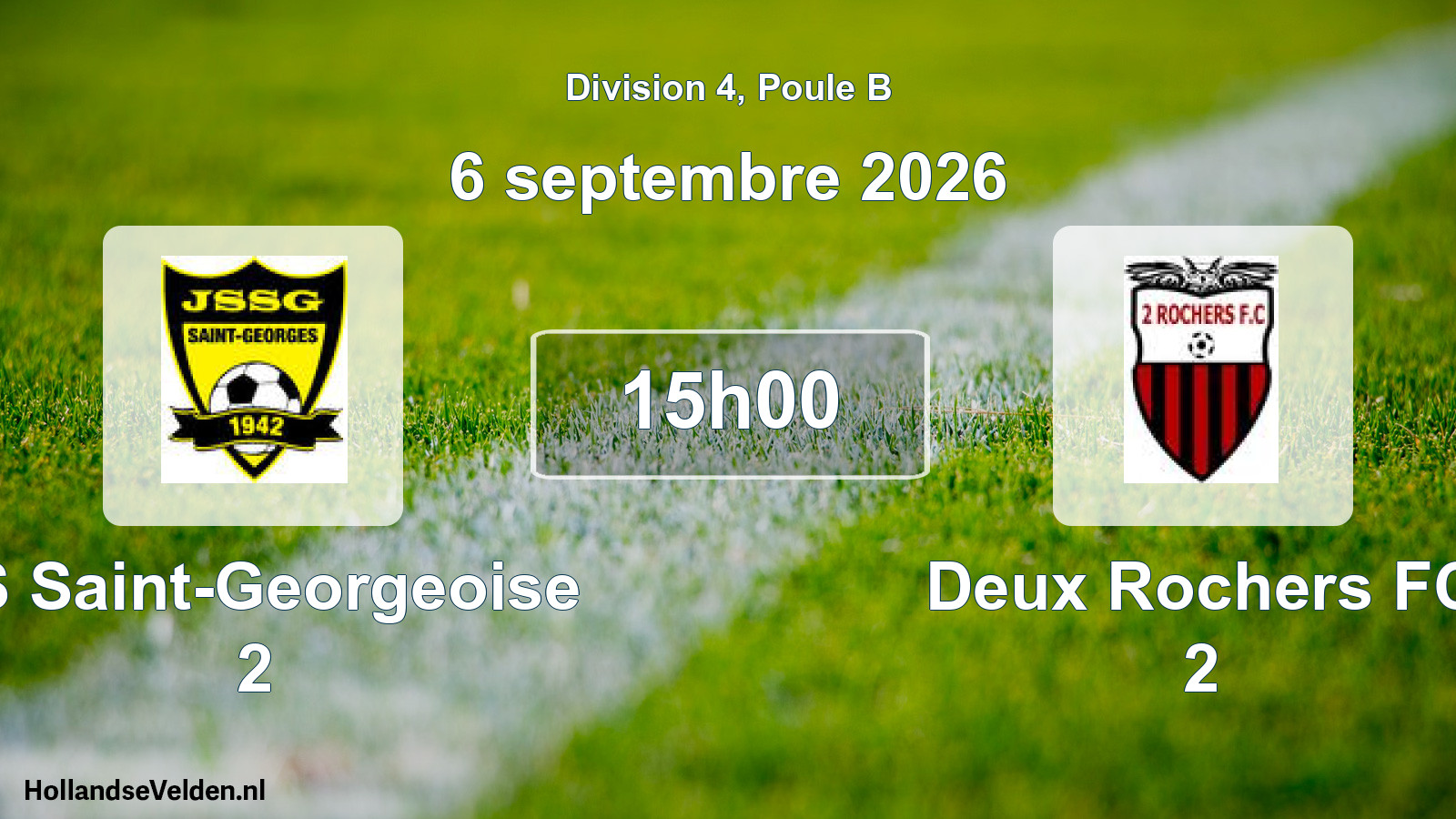 Scheduled Match: JS Saint-Georgeoise 2 - Deux Rochers FC 2 (6 September 2026)