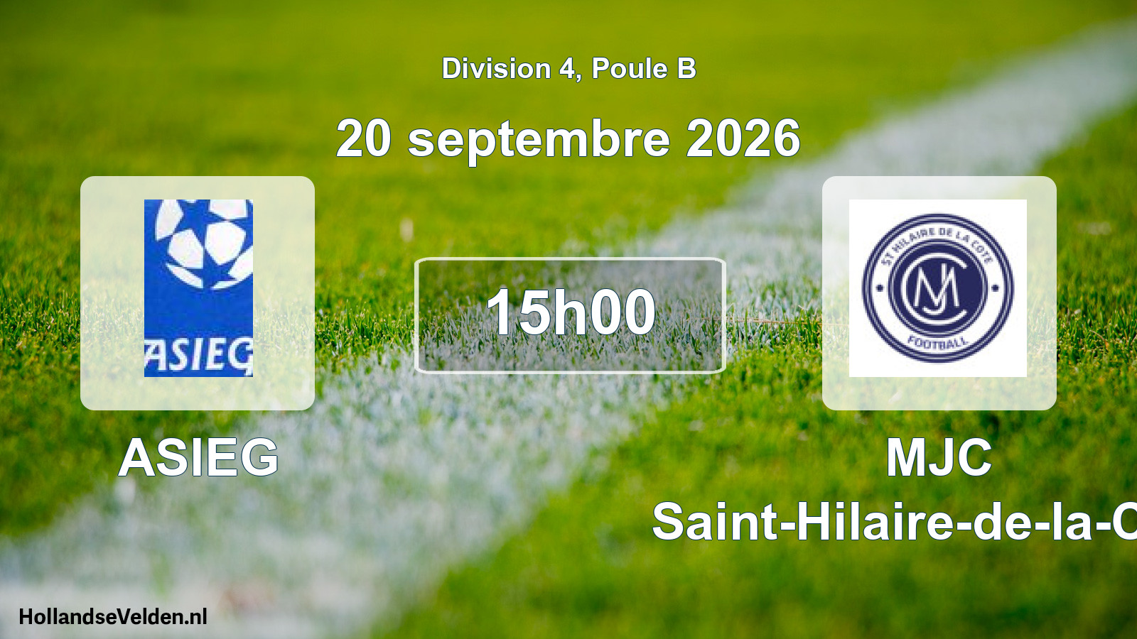 Scheduled Match: ASIEG 2 - MJC Saint-Hilaire-de-la-Côte (20 September 2026)