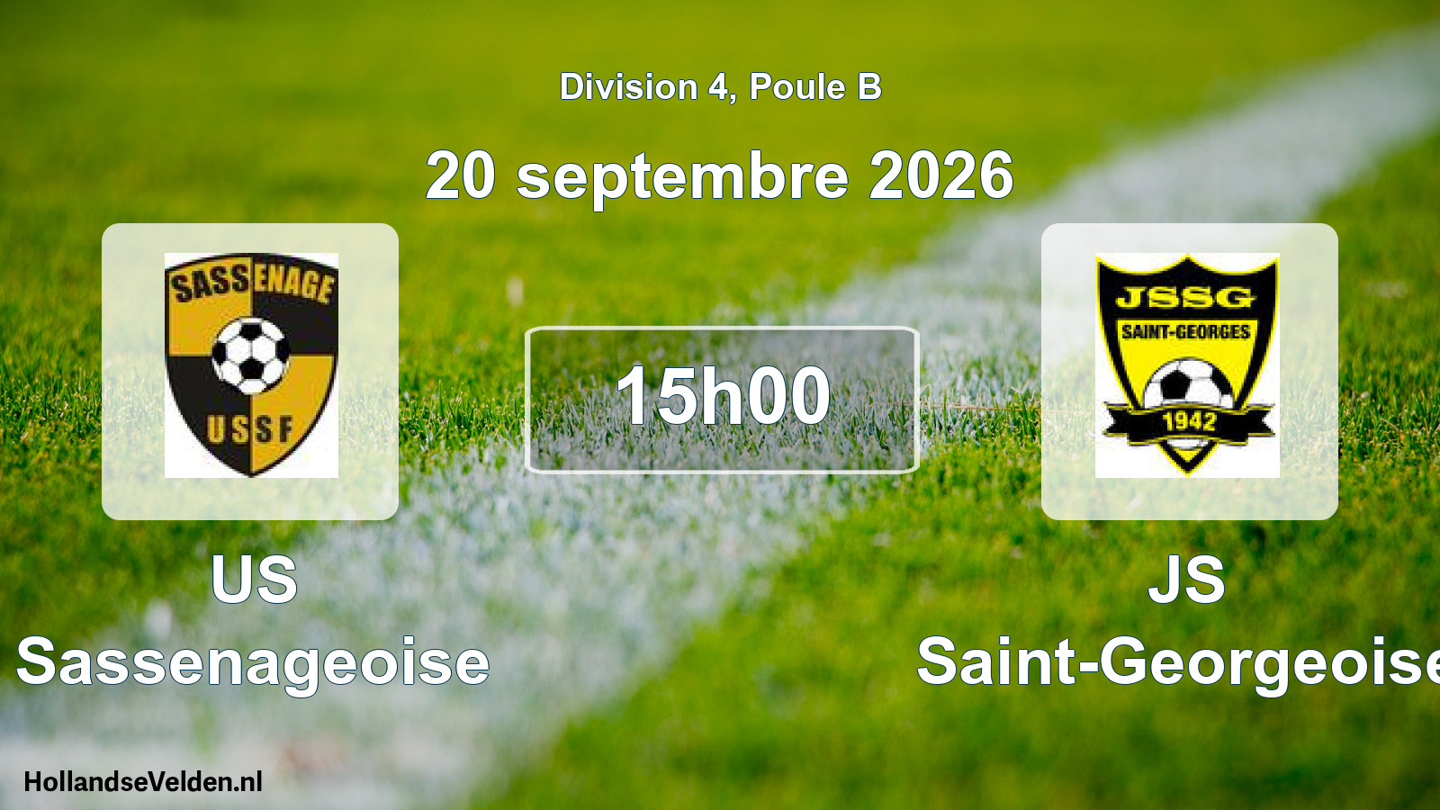 Scheduled Match: US Sassenageoise 2 - JS Saint-Georgeoise 2 (20 September 2026)