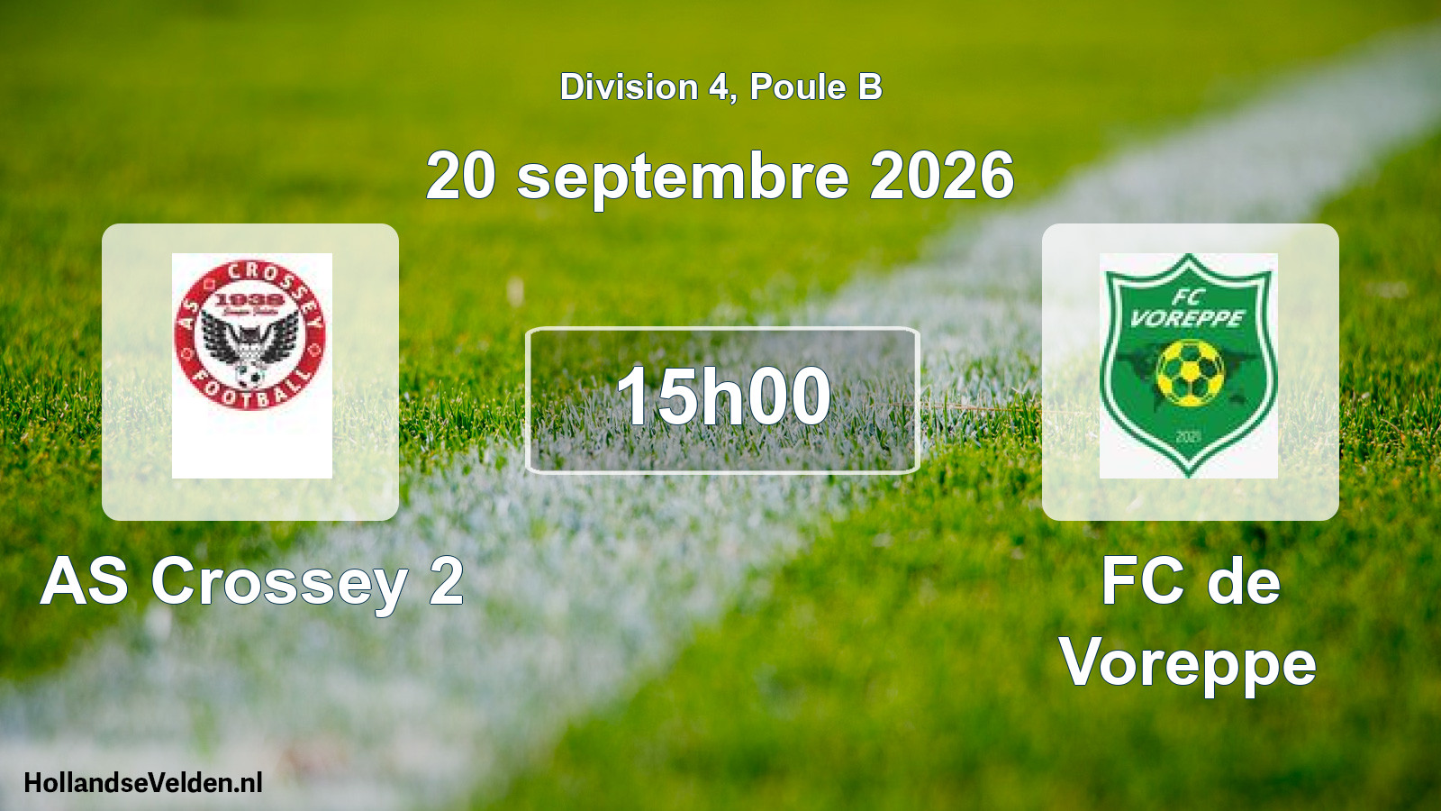 Match programmé: AS Crossey 2 - FC de Voreppe (20 septembre 2026)