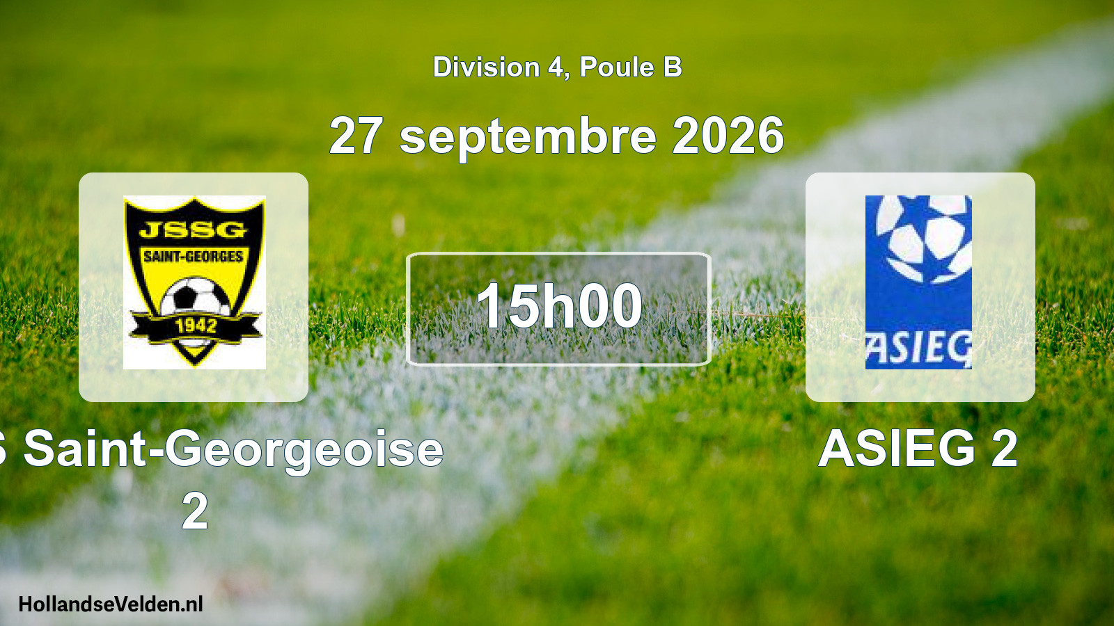 Scheduled Match: JS Saint-Georgeoise 2 - ASIEG 2 (27 September 2026)