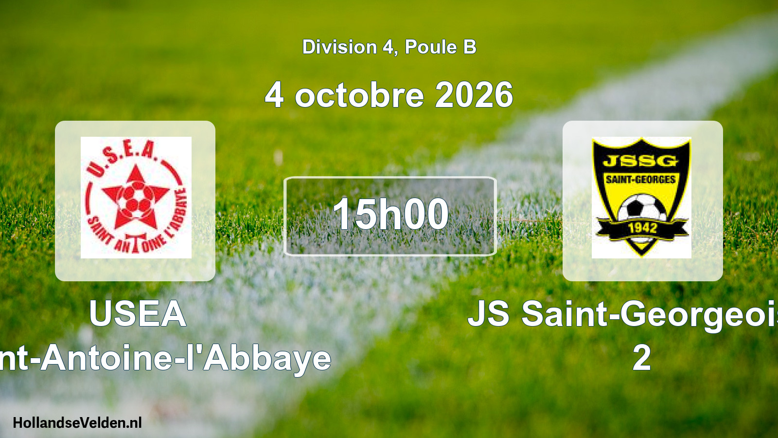 Scheduled Match: USEA Saint-Antoine-l'Abbaye - JS Saint-Georgeoise 2 (4 October 2026)