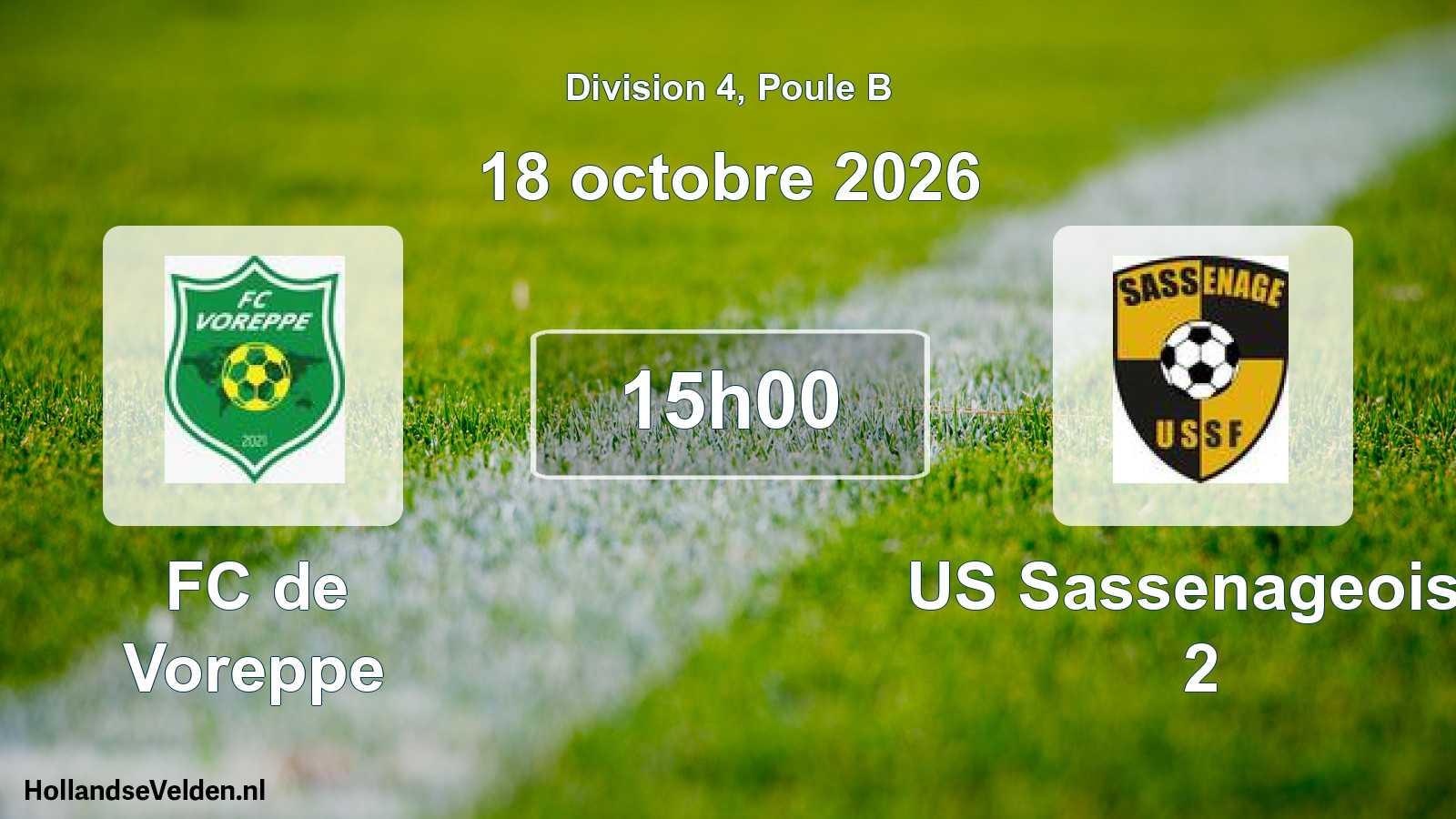 Match programmé: FC de Voreppe - US Sassenageoise 2 (18 octobre 2026)