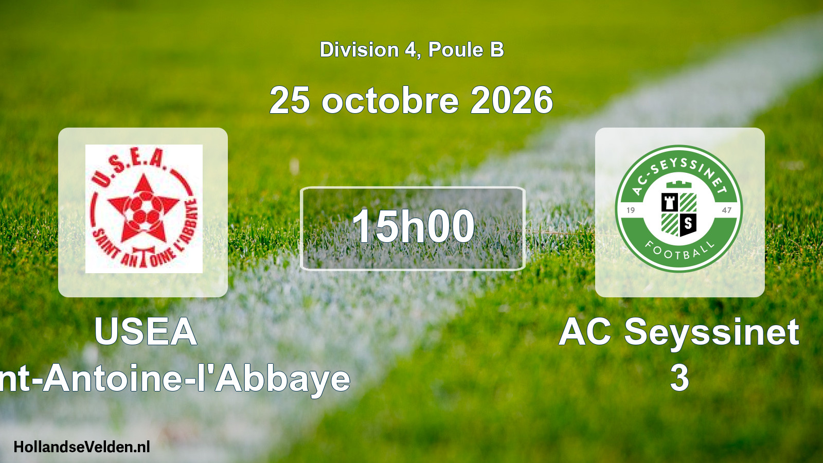 Scheduled Match: USEA Saint-Antoine-l'Abbaye - AC Seyssinet 3 (25 October 2026)