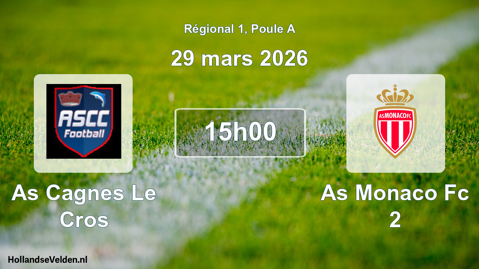 Scheduled Match: As Cagnes Le Cros - As Monaco Fc 2 (29 March 2026)