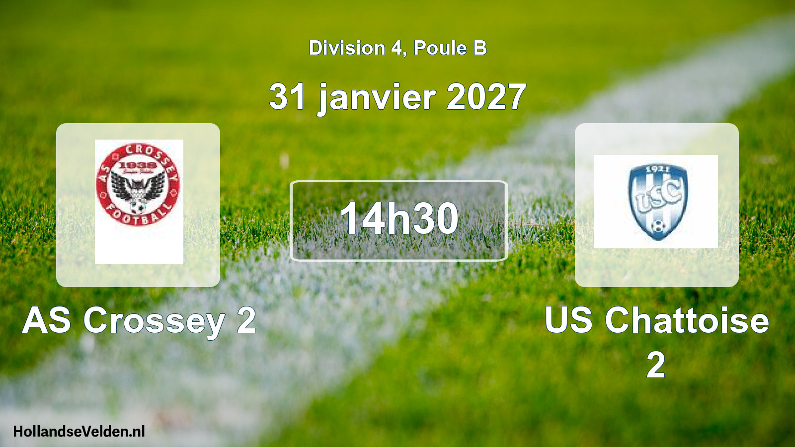 Match programmé: AS Crossey 2 - US Chattoise 2 (31 janvier 2027)