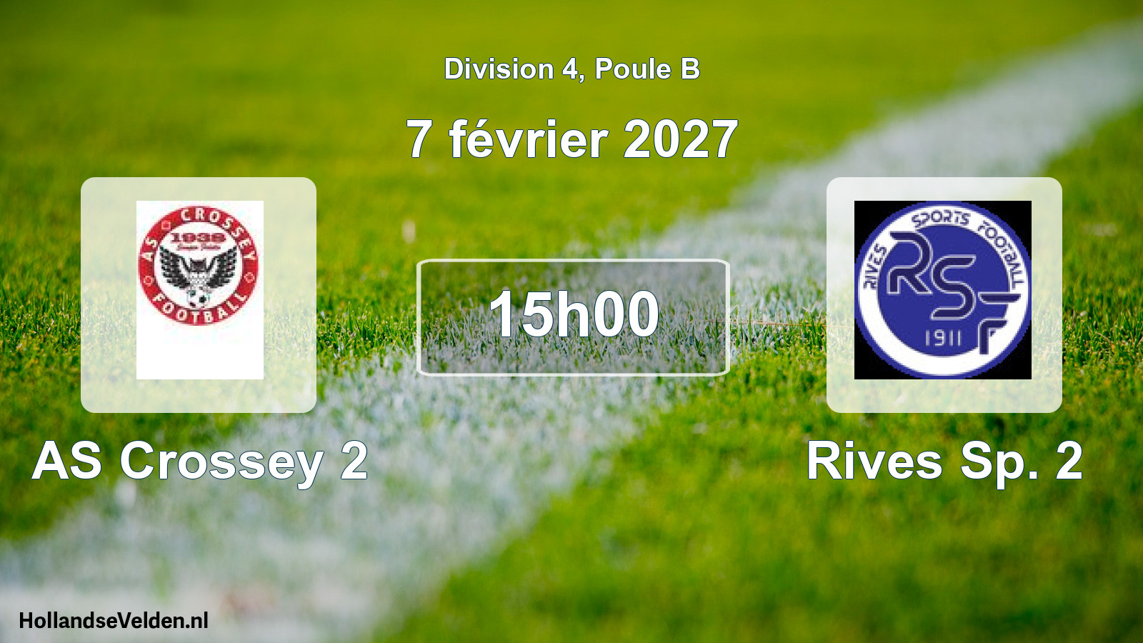 Match programmé: AS Crossey 2 - Rives Sp. 2 (7 février 2027)
