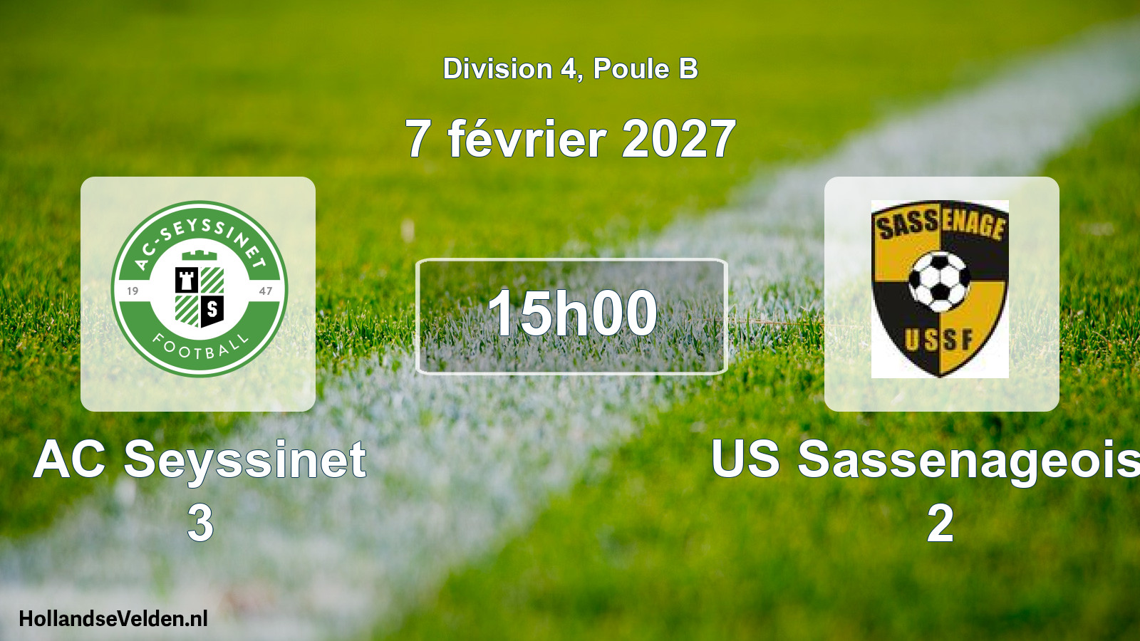 Scheduled Match: AC Seyssinet 3 - US Sassenageoise 2 (7 February 2027)