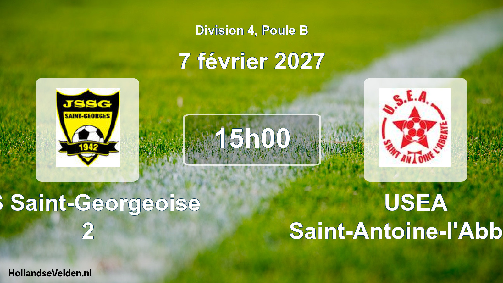 Scheduled Match: JS Saint-Georgeoise 2 - USEA Saint-Antoine-l'Abbaye (7 February 2027)