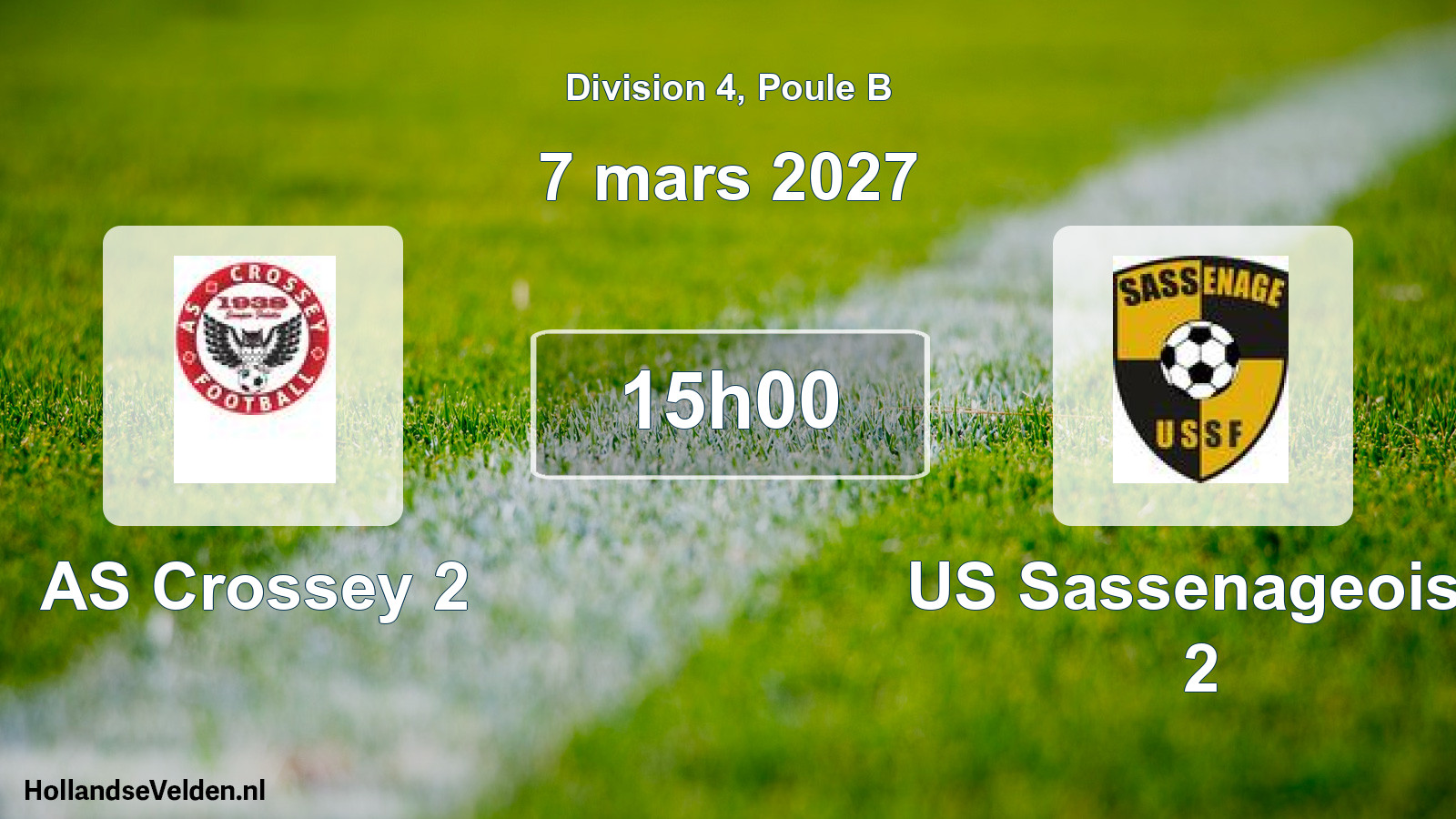 Scheduled Match: AS Crossey 2 - US Sassenageoise 2 (7 March 2027)