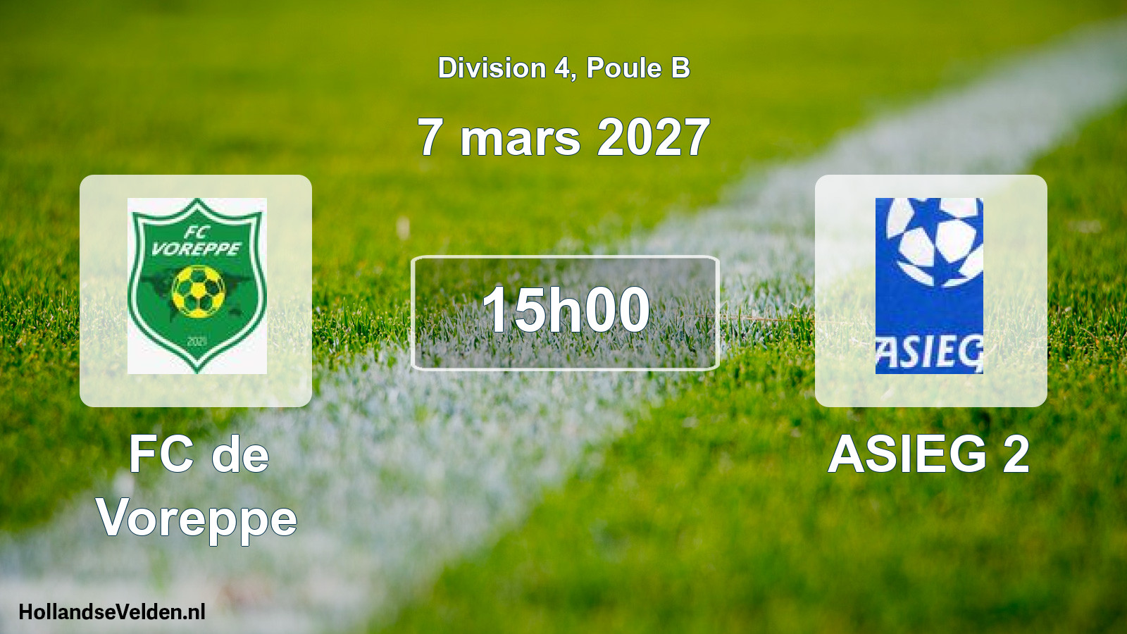 Match programmé: FC de Voreppe - ASIEG 2 (7 mars 2027)