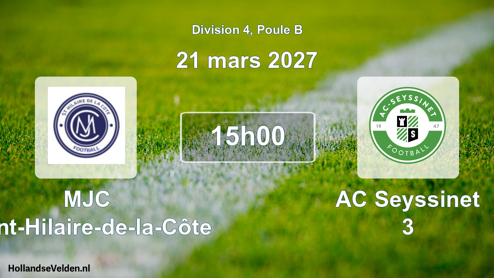 Scheduled Match: MJC Saint-Hilaire-de-la-Côte - AC Seyssinet 3 (21 March 2027)