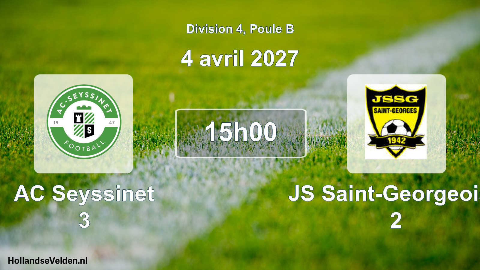 Match programmé: AC Seyssinet 3 - JS Saint-Georgeoise 2 (4 avril 2027)