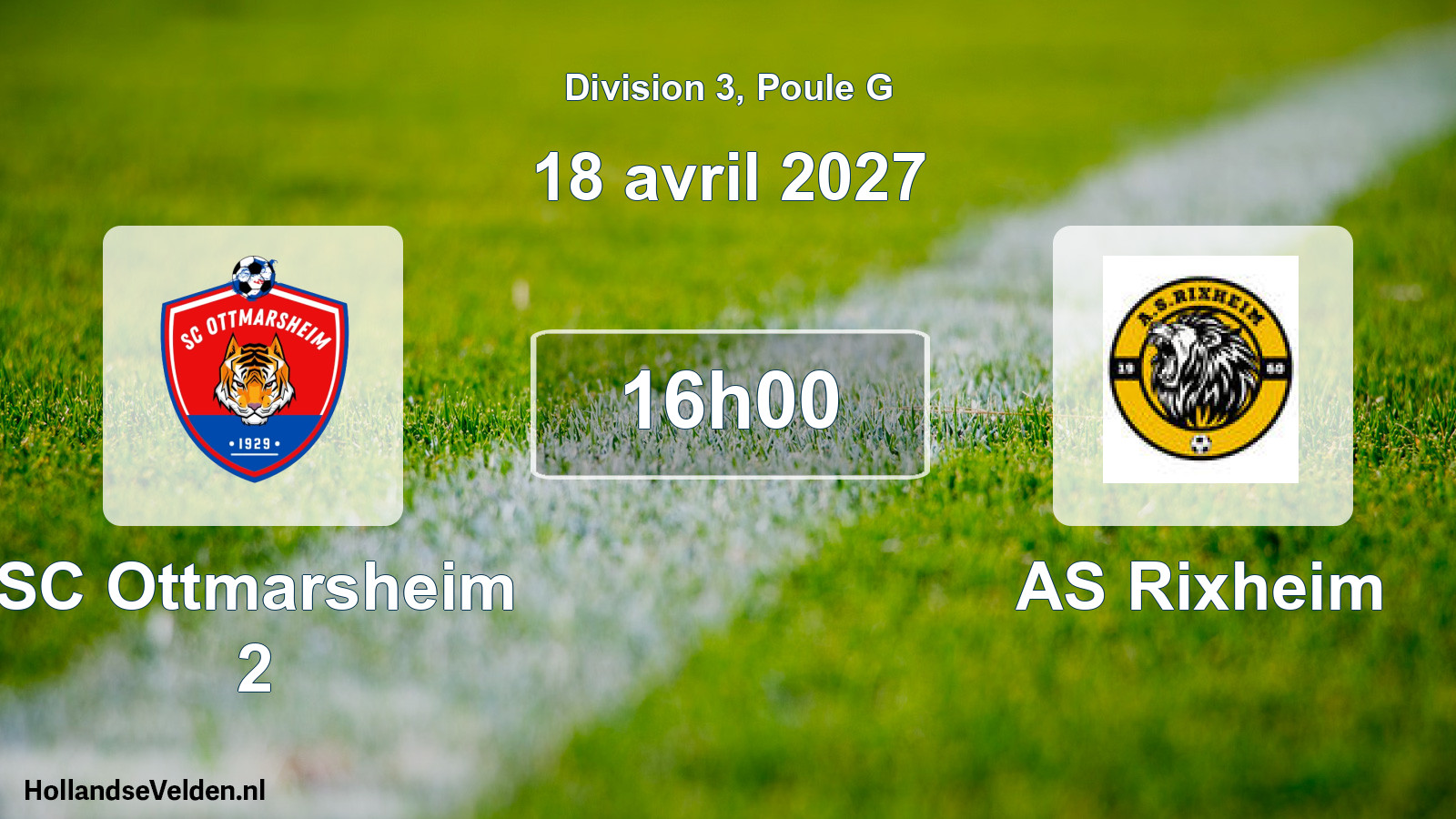 Match programmé: SC Ottmarsheim 2 - AS Rixheim (18 avril 2027)