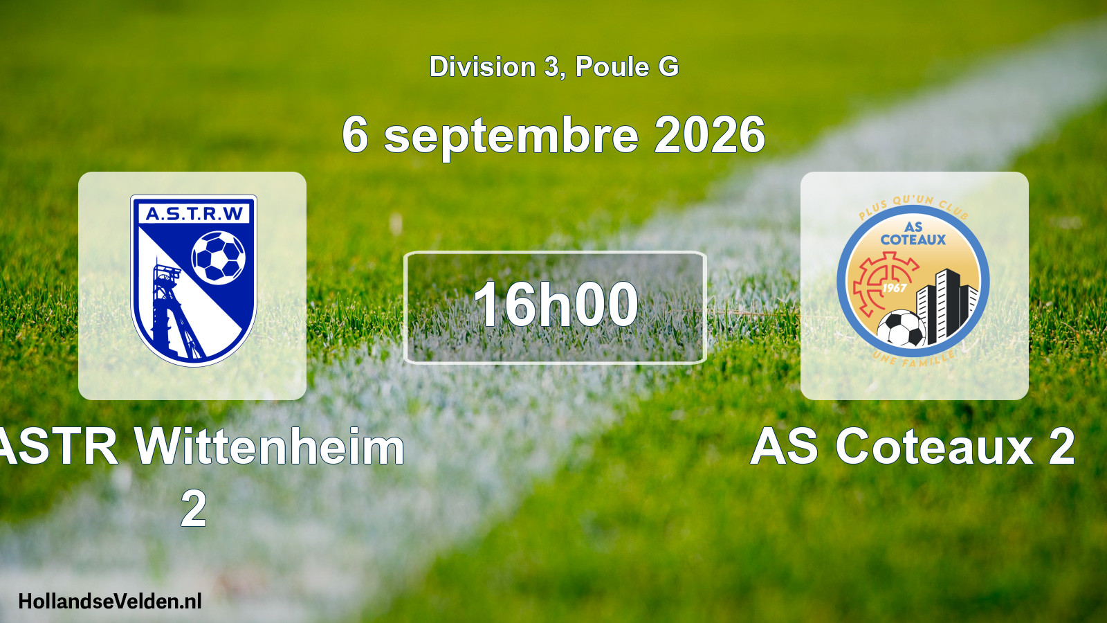 Match programmé: ASTR Wittenheim 2 - AS Coteaux 2 (6 septembre 2026)