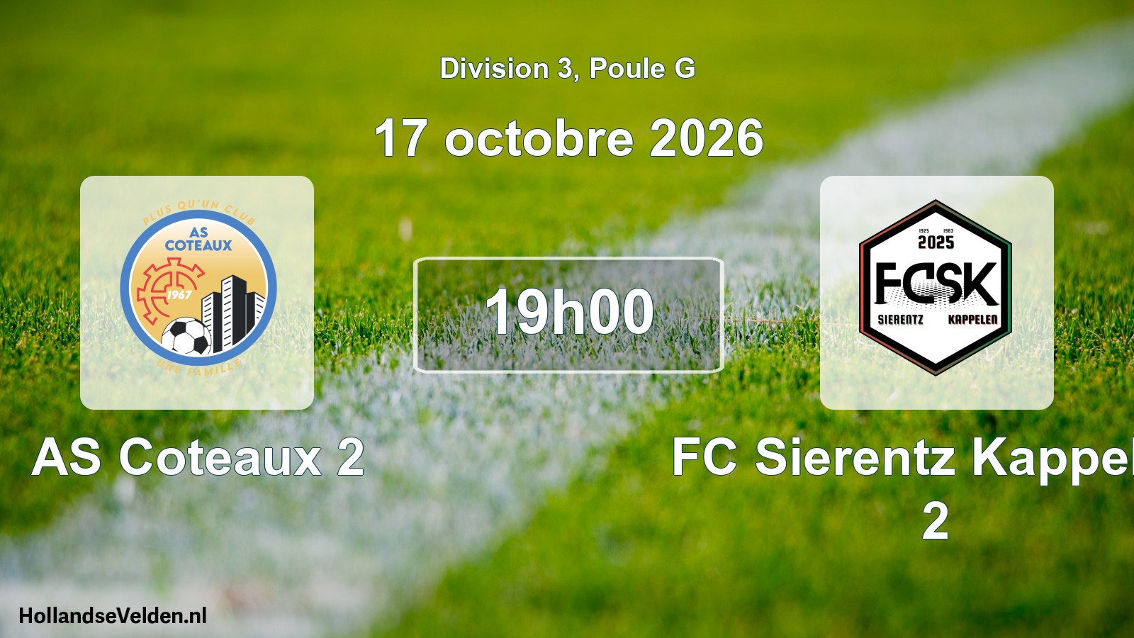 Scheduled Match: AS Coteaux 2 - FC Sierentz Kappelen 2 (17 October 2026)