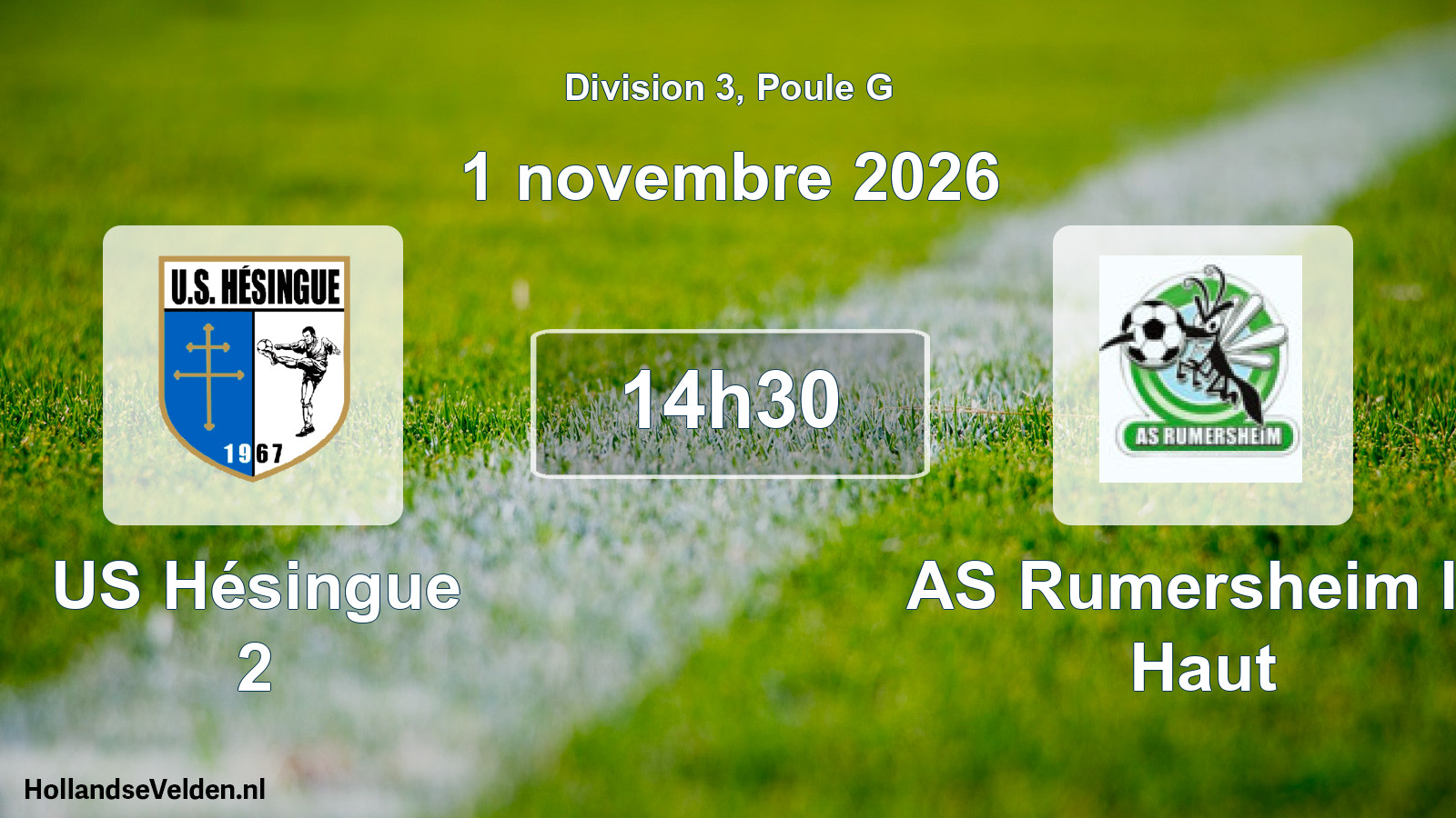 Scheduled Match: US Hésingue 2 - AS Rumersheim le Haut (1 November 2026)